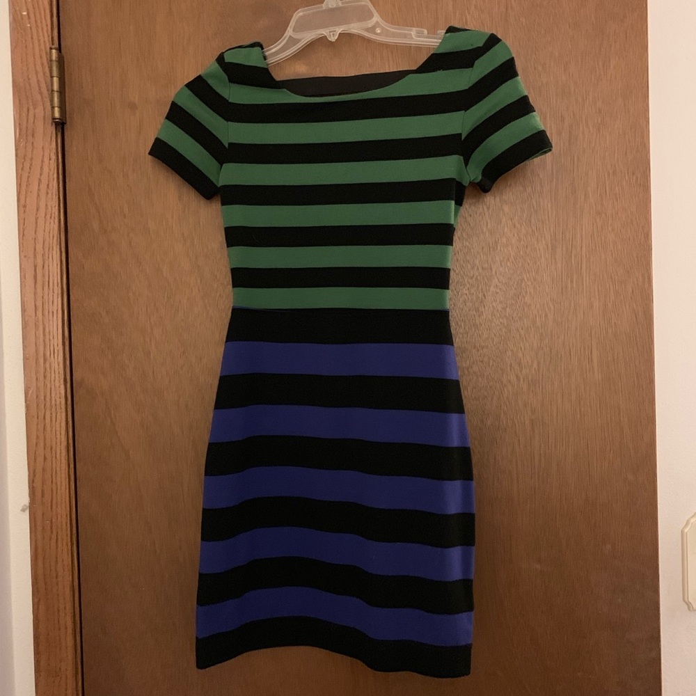 Striped Dress with Stripped Open Back
